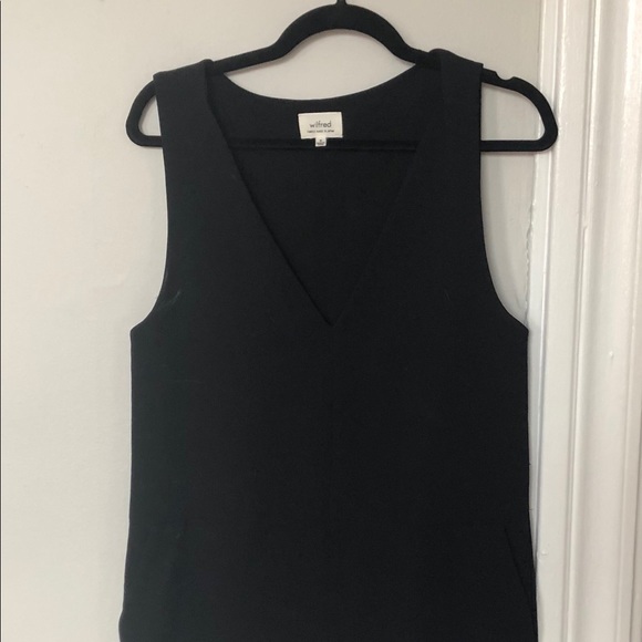 Aritzia Wilfred black deep V cocktail dress - Picture 3 of 4